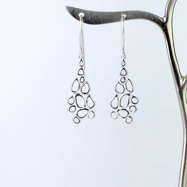 Silver Cluster Drop Earrings by JB Designs.