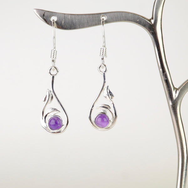 Mackintosh Inspired Silver and Amethyst Earrings.