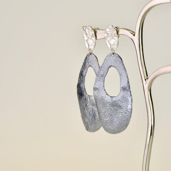 Oxidized Silver Drop Earrings by JB Designs.