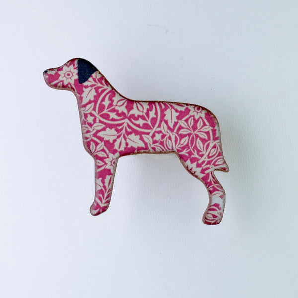 Handmade Ceramic Dog Brooch.