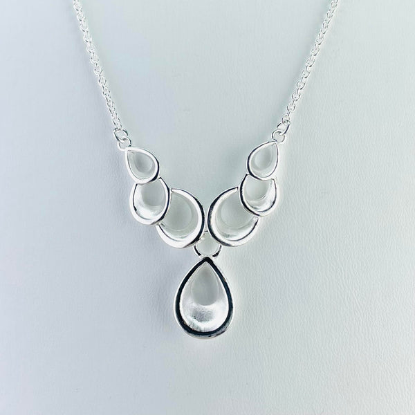 Multi Tear Drop Silver Necklace by JB Designs.