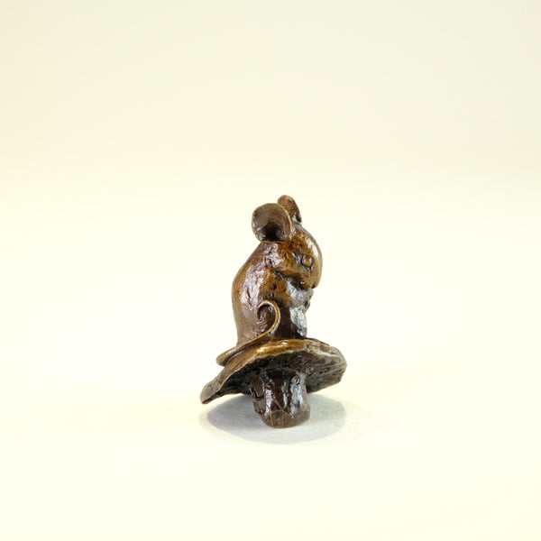 Bronze 'Mouse on Toadstool' Miniature Sculpture.