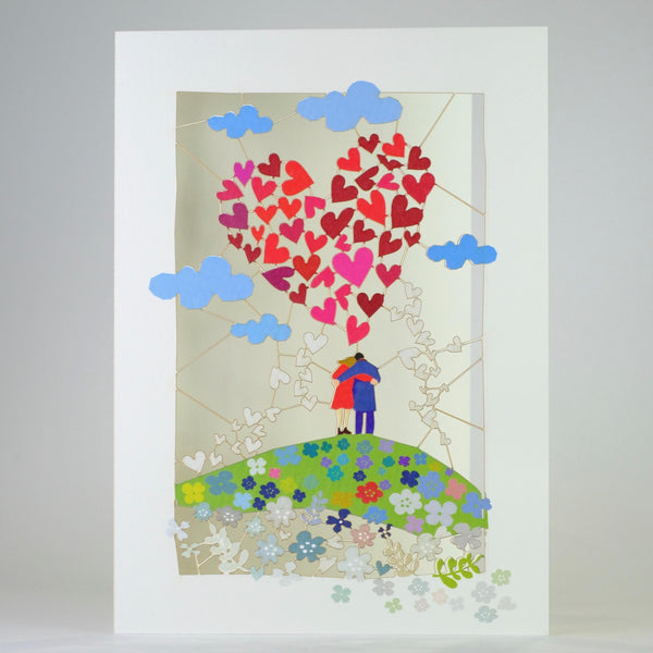 'Couple on a Walk' Laser Cut Blank Card