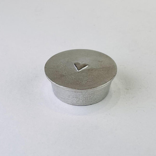 Extra Small Pewter Trinket Box with Heart.
