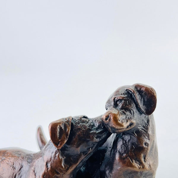 Limited Edition Bronze Labrador Puppy Pair by Michael Simpson.