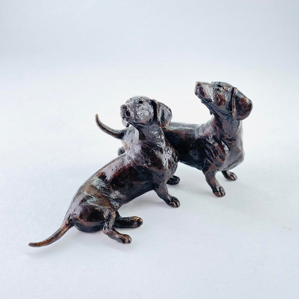 Limited Edition Bronze Dachshund Pair by Michael Simpson.