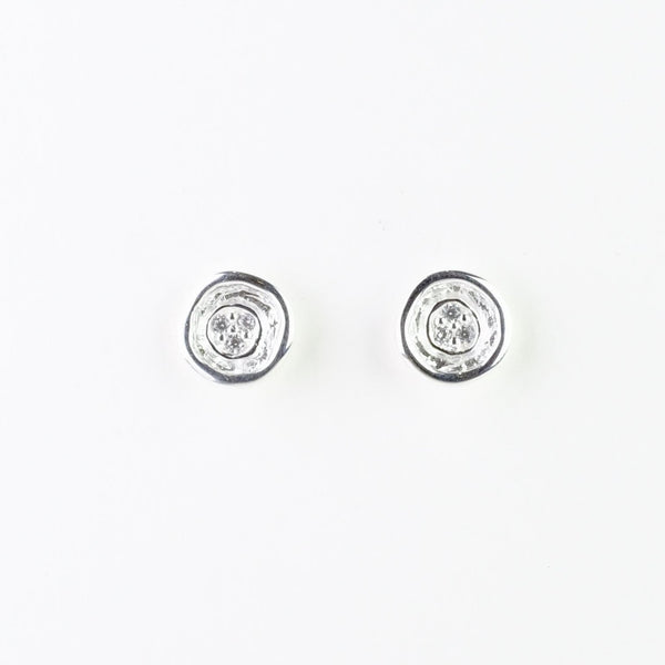 Silver and Cz Stud Earrings by JB Designs.