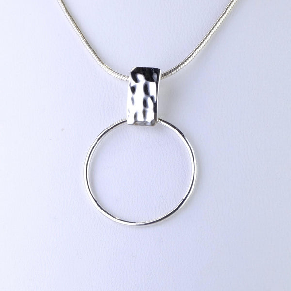 Hammered and Polished Silver Pendant by JB Designs.