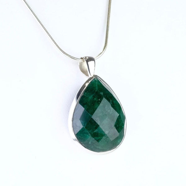 Emerald Quartz and  Sterling Silver Pendant.