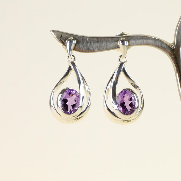 Organic Design Amethyst and Sterling Silver Earrings by JB Designs.