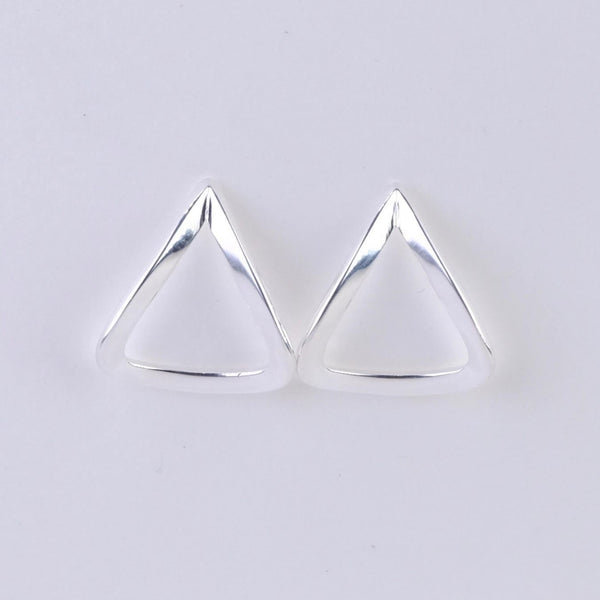 Triangular Silver Stud Earrings by JB Designs.