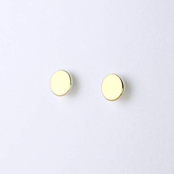 Round Gold Plated Stud Earrings by JB Designs.
