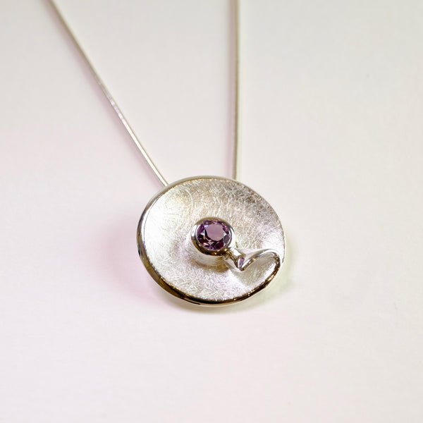 Amethyst and Sterling Silver Swirl Pendant by JB Designs