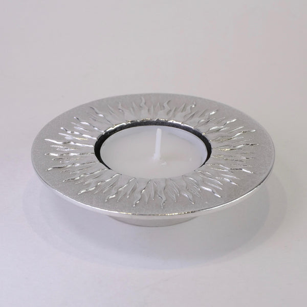 Pewter 'Sun' Tea Light Holder.