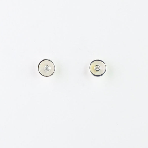 Tiny Silver and Cz Stud Earrings by JB Designs.