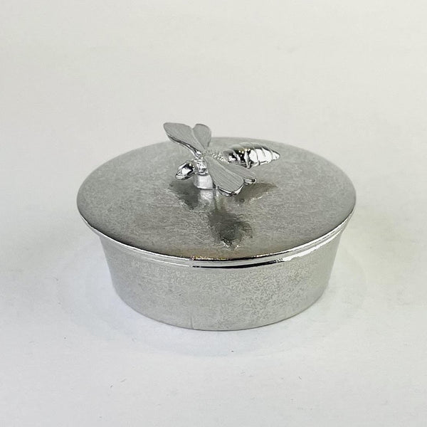 Small Pewter Trinket Box with Bee.