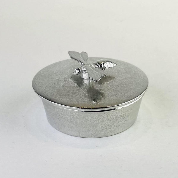 Small Pewter Trinket Box with Bee.