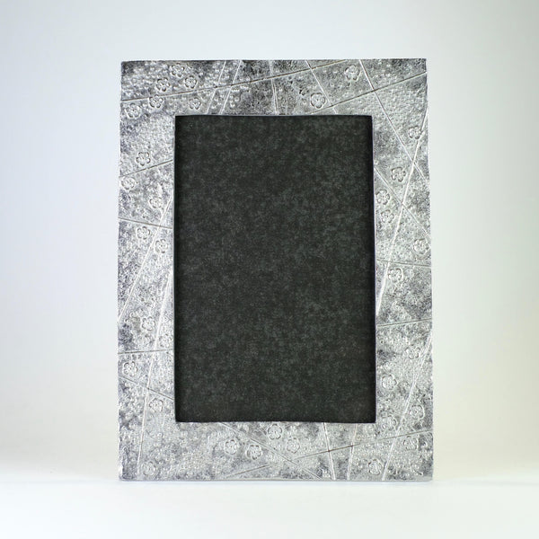 Handmade Blossom Design Pewter Photograph Frame for 6