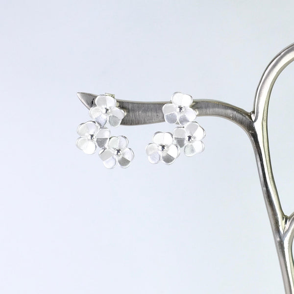 'Forget-Me-Not' Silver Stud Earrings by JB Designs.