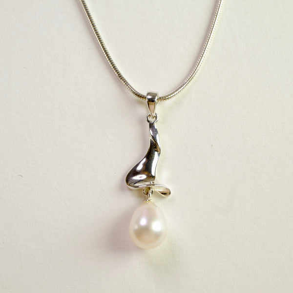 Silver and Fresh Water Pearl Pendant by 'JB Designs'.