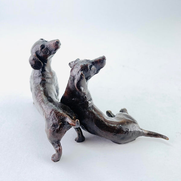 Limited Edition Bronze Dachshund Pair by Michael Simpson.