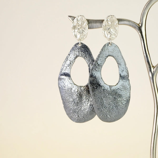 Oxidized Silver Drop Earrings by JB Designs.