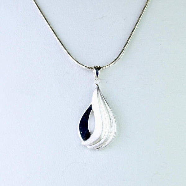 Brushed Silver Fluted Pendant by JB Designs.