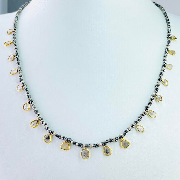 Multi Diamond Beaded Necklace by JB Designs.