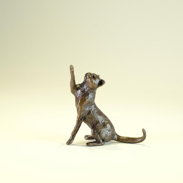 Bronze 'Sitting cat' Miniature Sculpture.