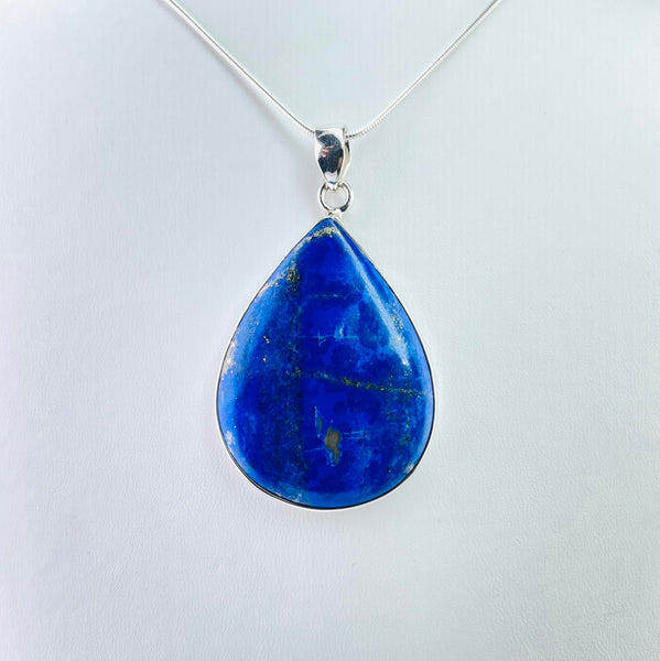 Large Silver and Tear Drop Lapis Lazuli Pendant. Smithsonia