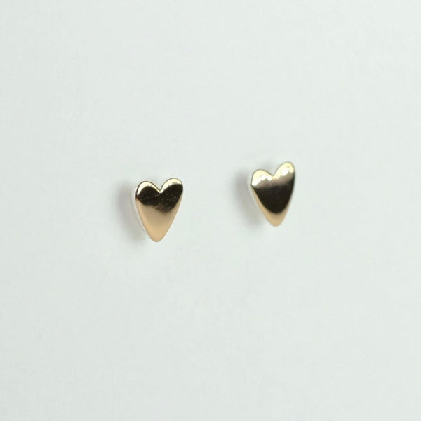 Gold Plated Heart Stud Earrings by JB Designs.