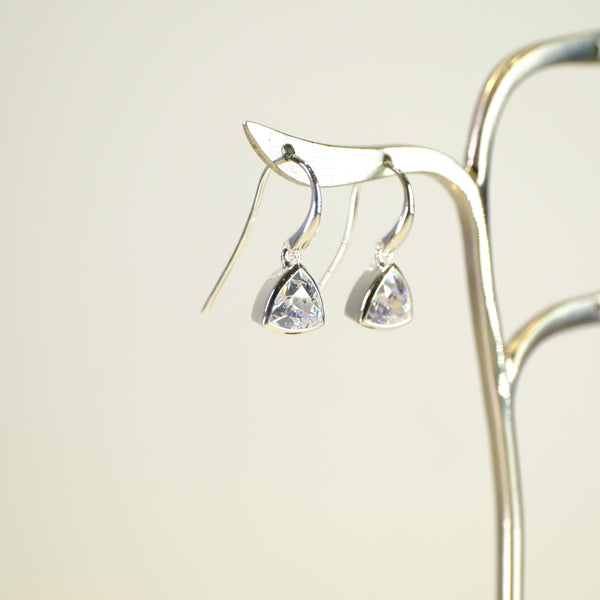 Silver and Cz Drop Earrings by JB Designs.