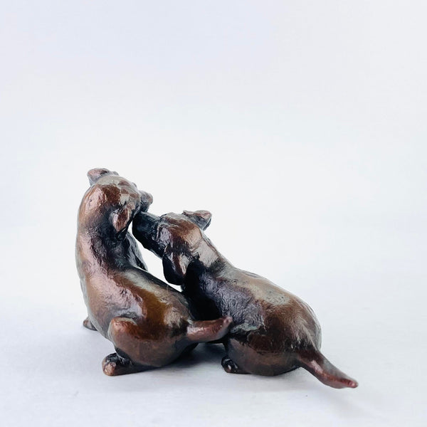 Limited Edition Bronze Labrador Puppy Pair by Michael Simpson.