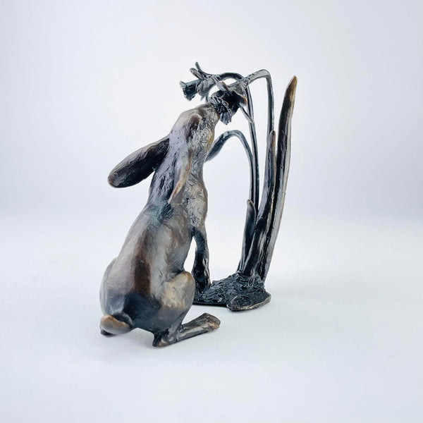 Limited Edition Bronze 'Hare with Daffodils' by Michael Simpson