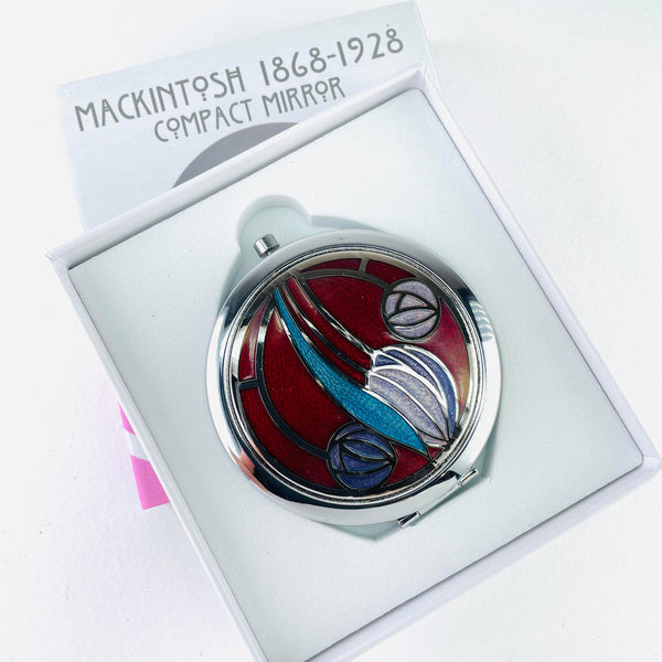 Red Mackintosh Tulip and Rose Compact Mirror.