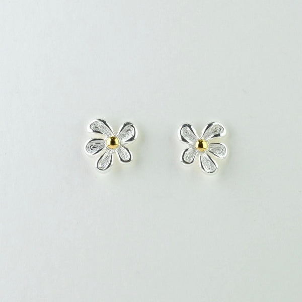 Silver Flower Stud Earrings by JB Designs.