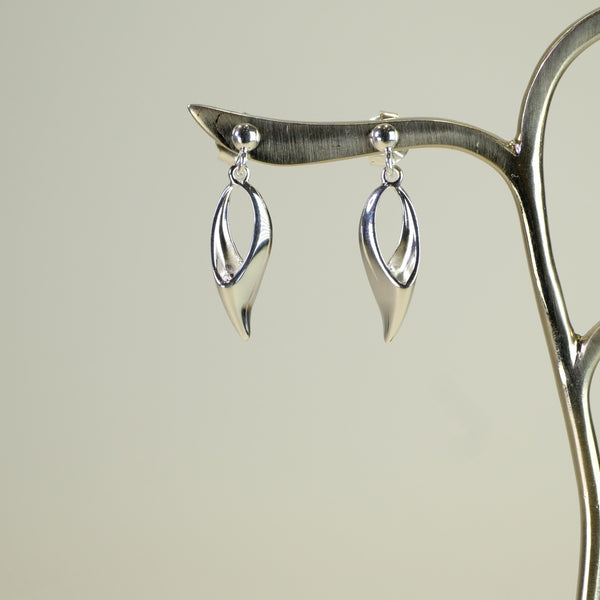 Organic Silver Drop Earrings by JB Designs.