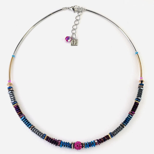 Black and Pink Coeur de Lion Necklace.