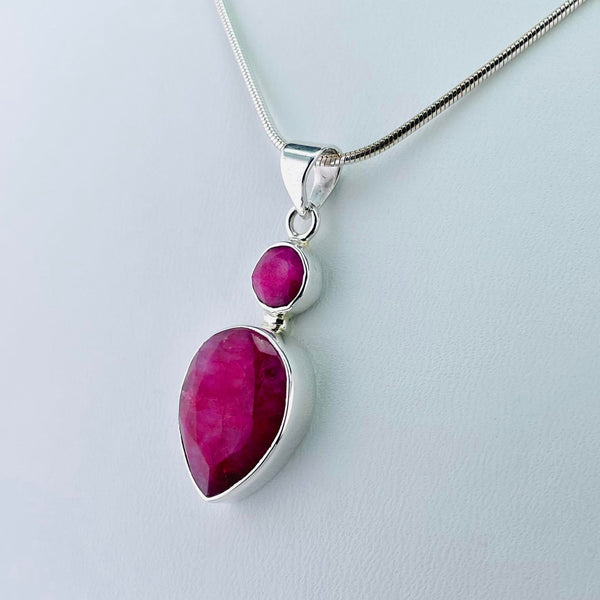 Inverted Teardrop and Round Ruby Quartz Pendant. – Smithsonia