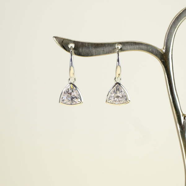 Silver and Cz Drop Earrings by JB Designs.