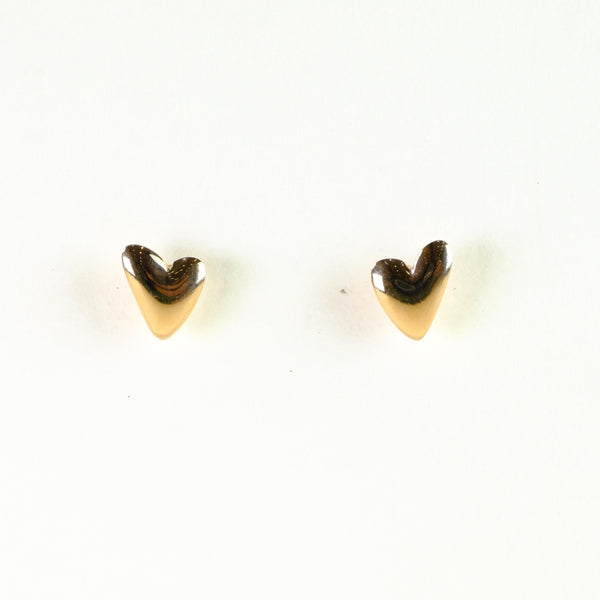 Gold Plated Heart Stud Earrings by JB Designs.