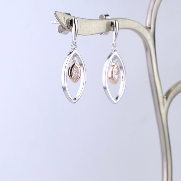 Silver and Cz Drop Earrings by JB Designs.