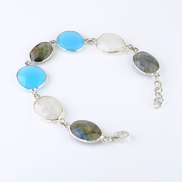 Sterling Silver and Mixed Stone Bracelet.