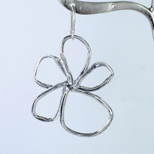 Asymmetrical Flower Earrings by JB Designs,