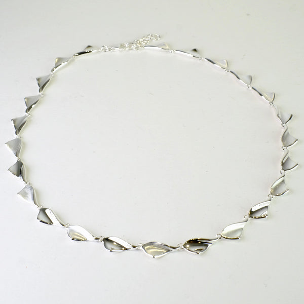 Matt and Shiny Silver Linked Necklace by JB Designs.