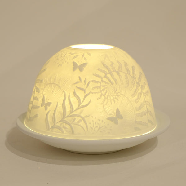'Butterflies and Ferns' Ceramic Tea Light Holder.