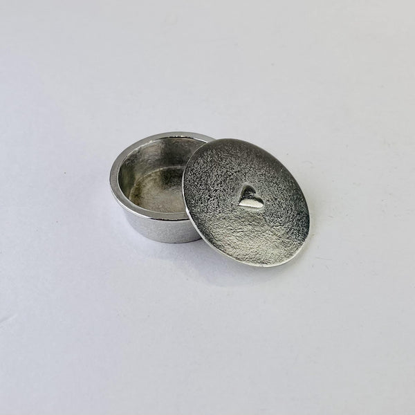 Extra Small Pewter Trinket Box with Heart.