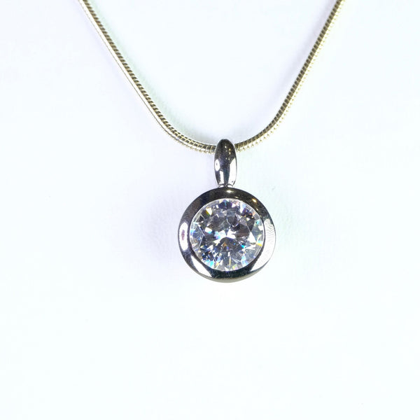 Sterling Silver and CZ Pendant.