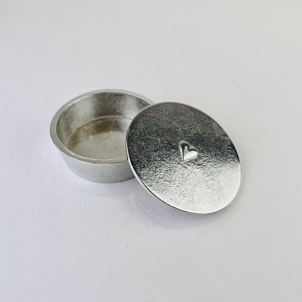 Small Pewter Trinket Box with Heart.