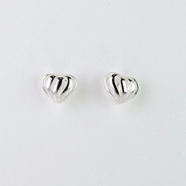Silver Heart Stud Earrings by JB Designs.